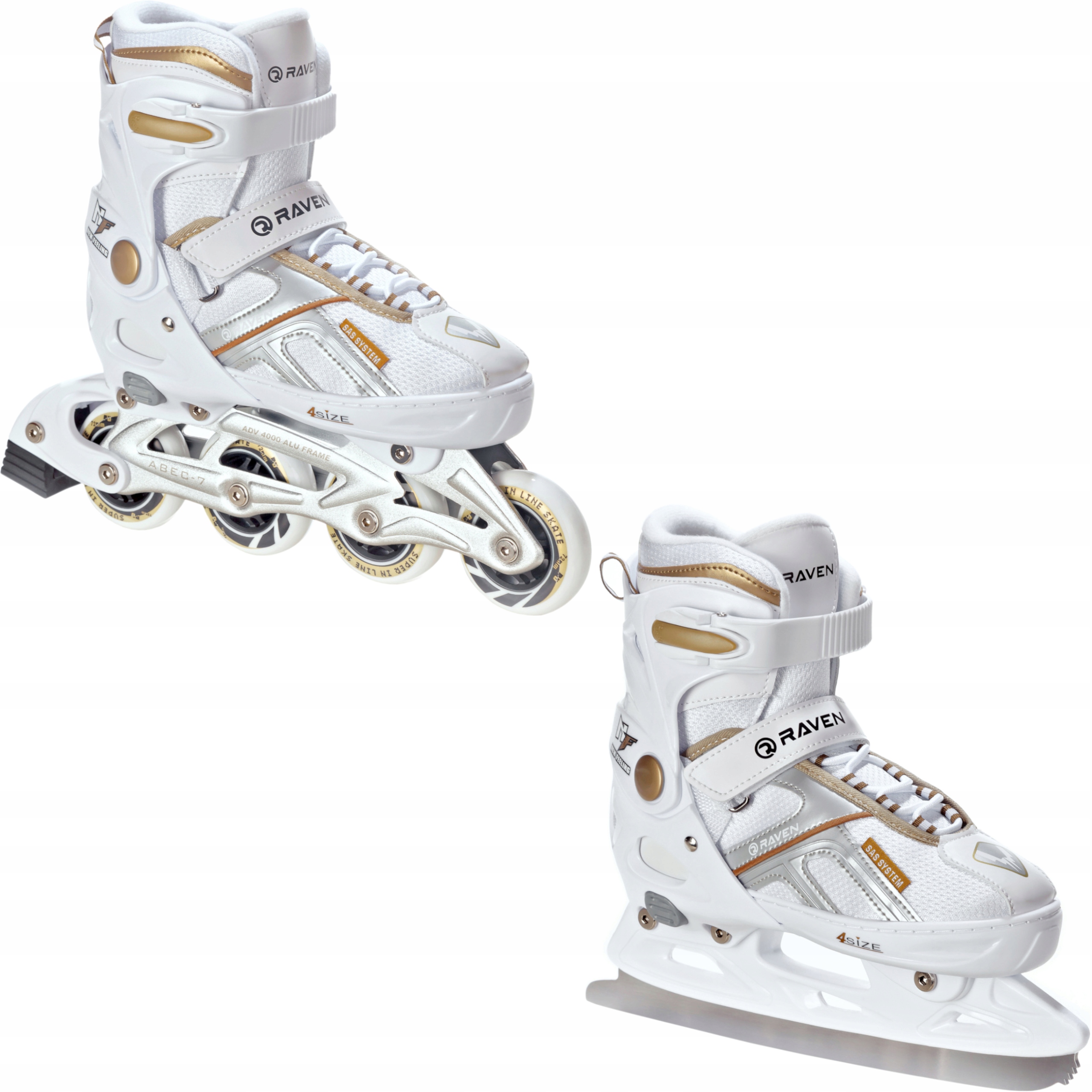 

Rolki Łyżwy 2w1 Raven Pulse White/Gold 37-40