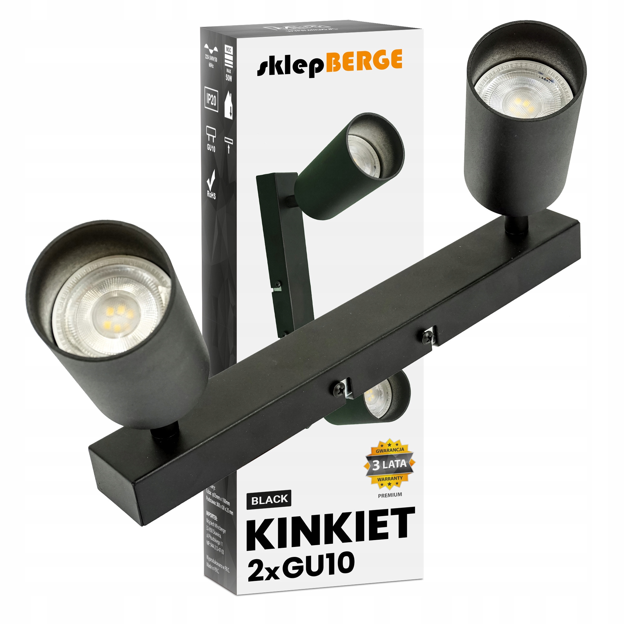 

Lampa sufitowa szyna oprawa halogenowa Led 2x GU10
