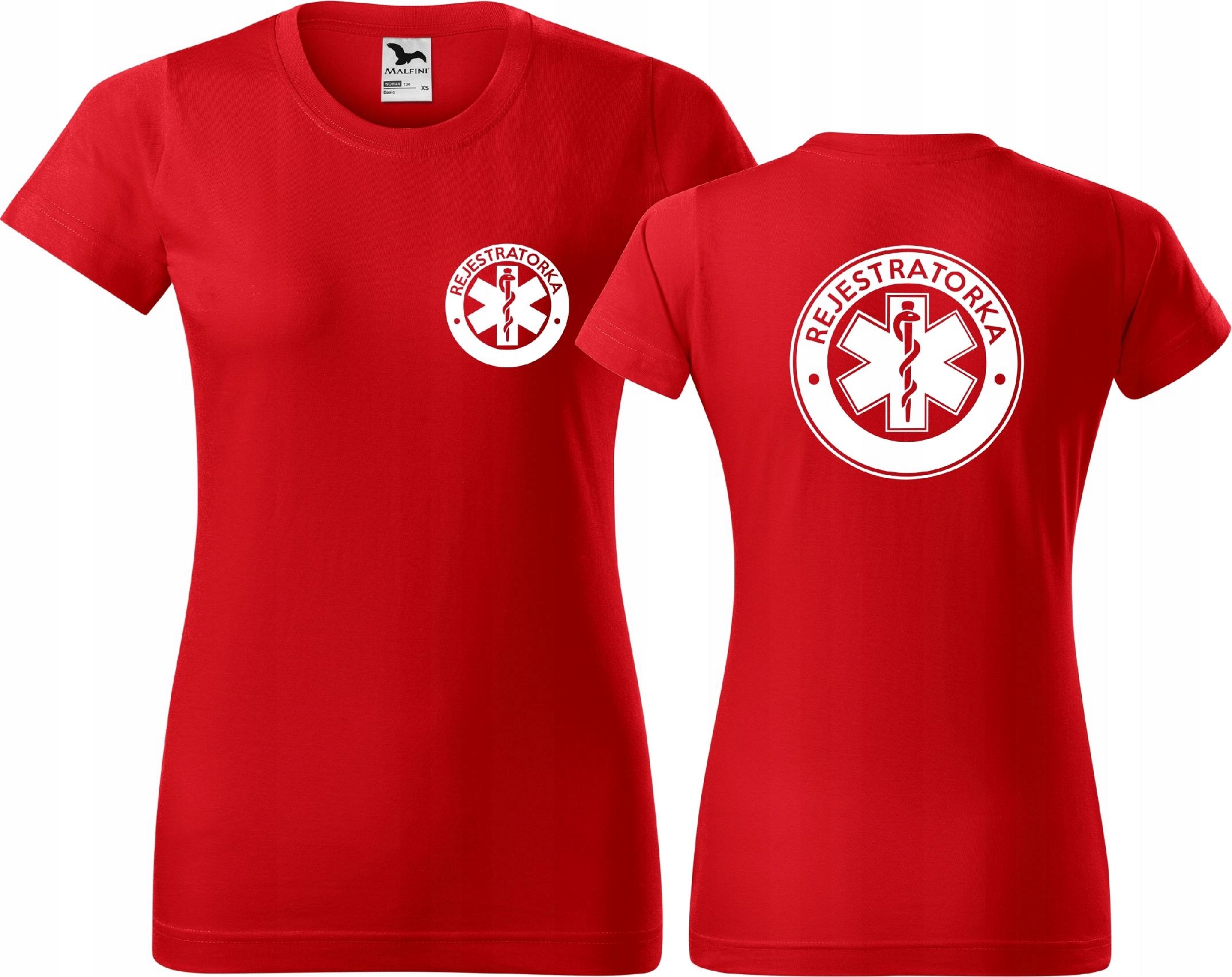 

Damska koszulka medyczna nadruk Rejestratorka M