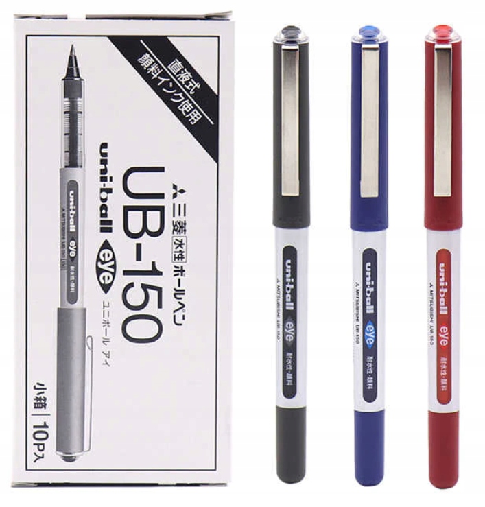 UNI DŁUGOPIS PIÓRO KULKOWE UB-150 ZESTAW 3 KOLORY