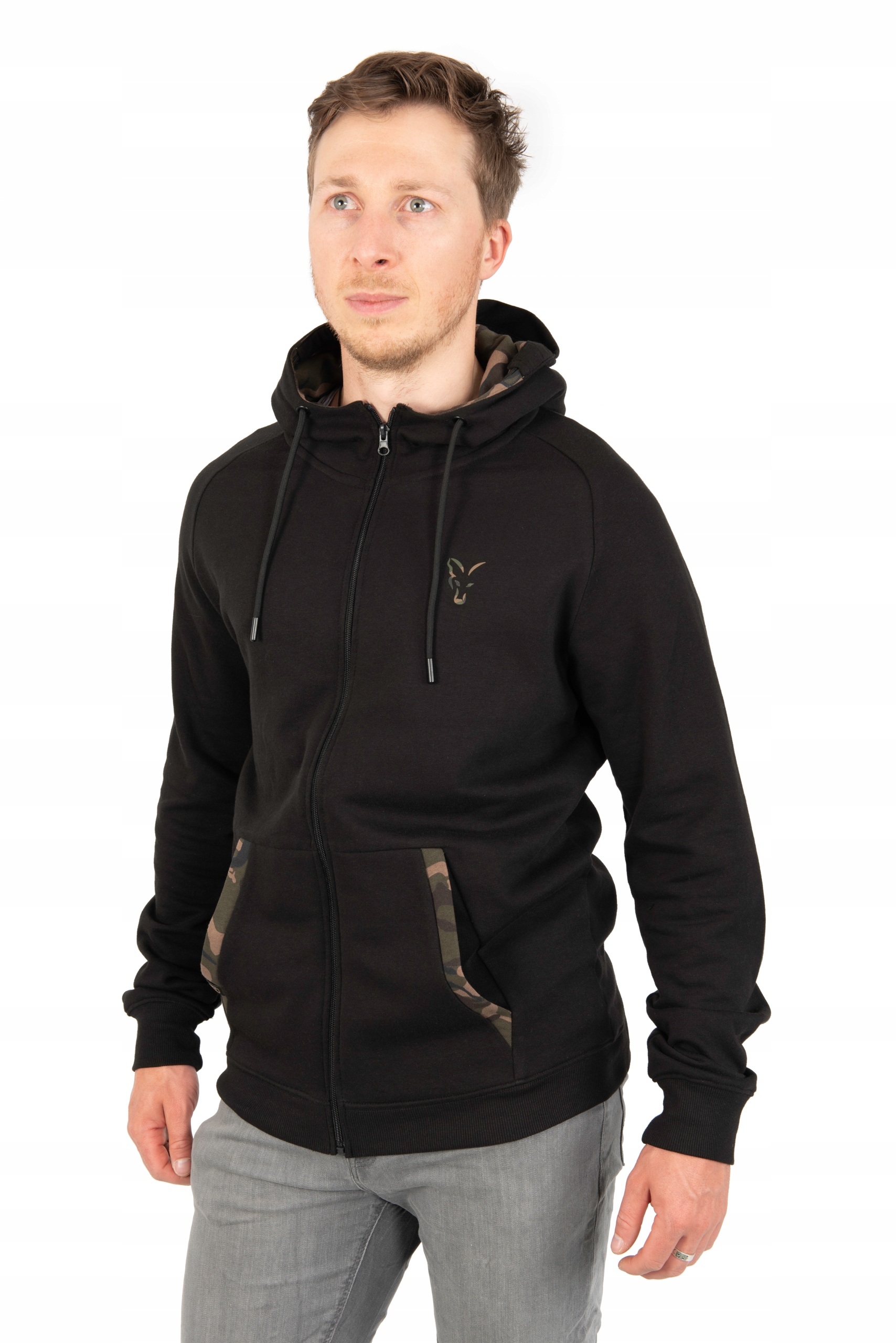 Bluza Fox Pulover Zipped Black Camo Print S CFX134