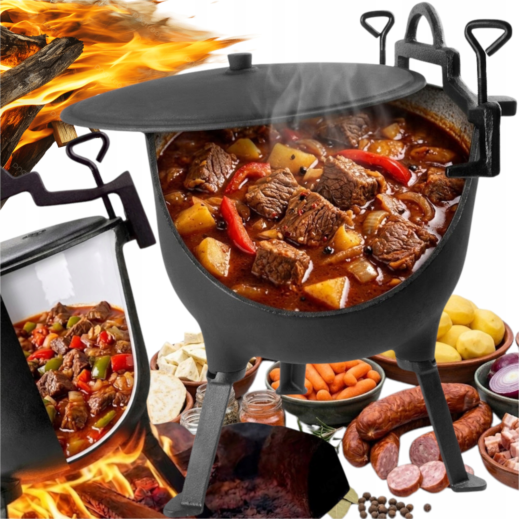 Kotel Na Gril Litinový Hrnec Na Vaření Na Ohništi 18 kg