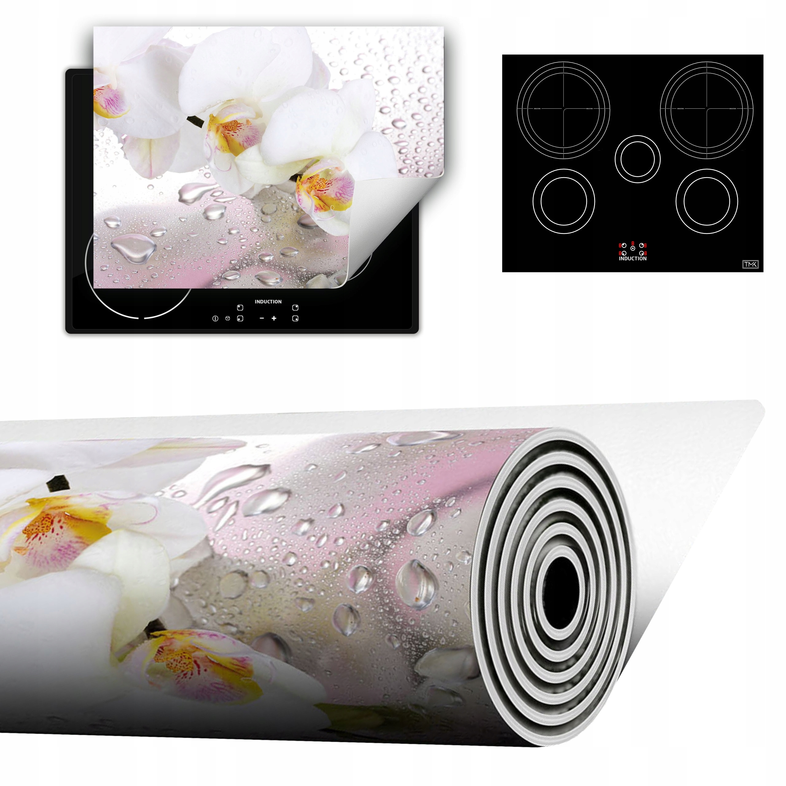 Vinylová Podložka Do Kuchyně Více Místa 70x52 bílá orchidej