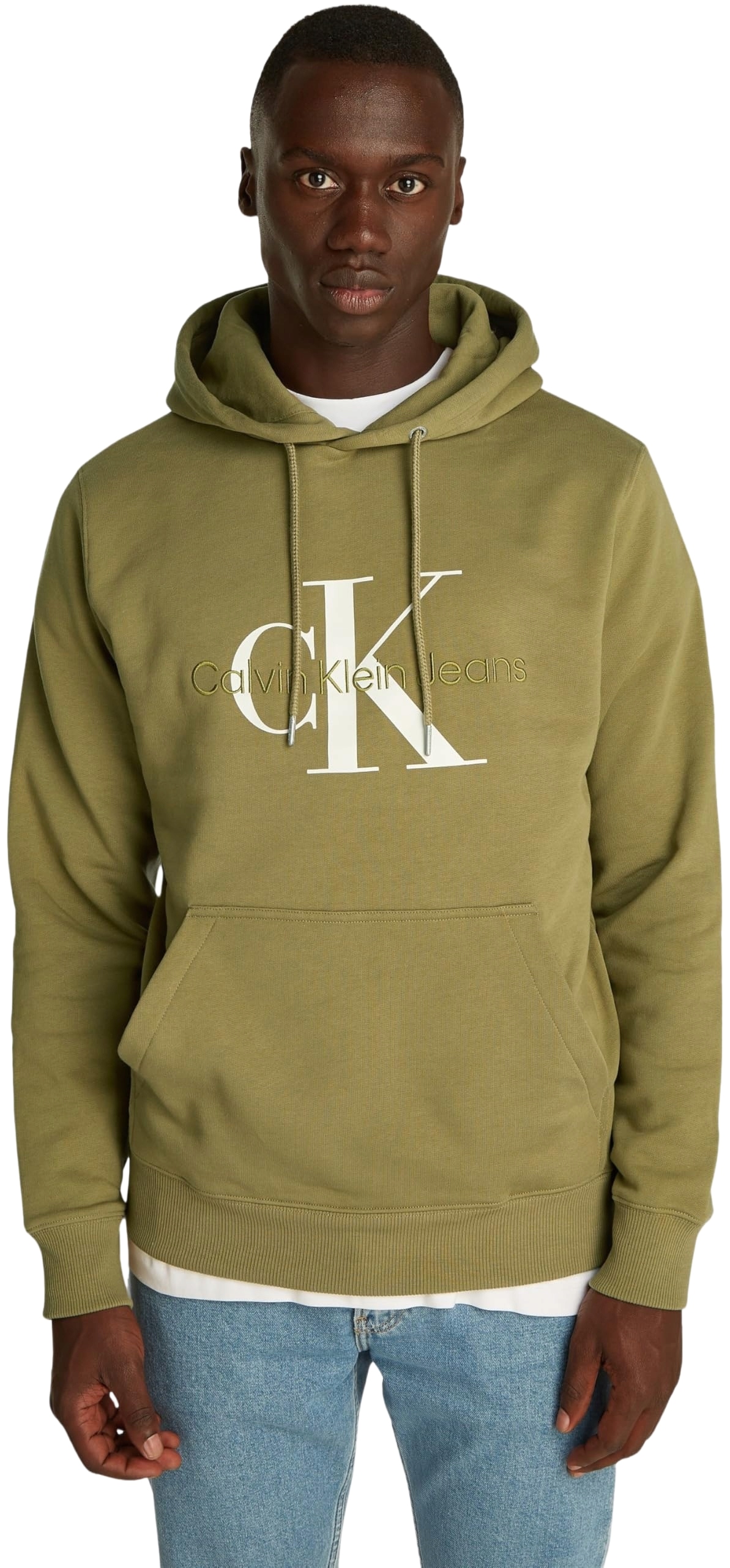 Calvin Klein Jeans Mikina S Kapucí Pánská Zelená Plus Size 2XL Opa