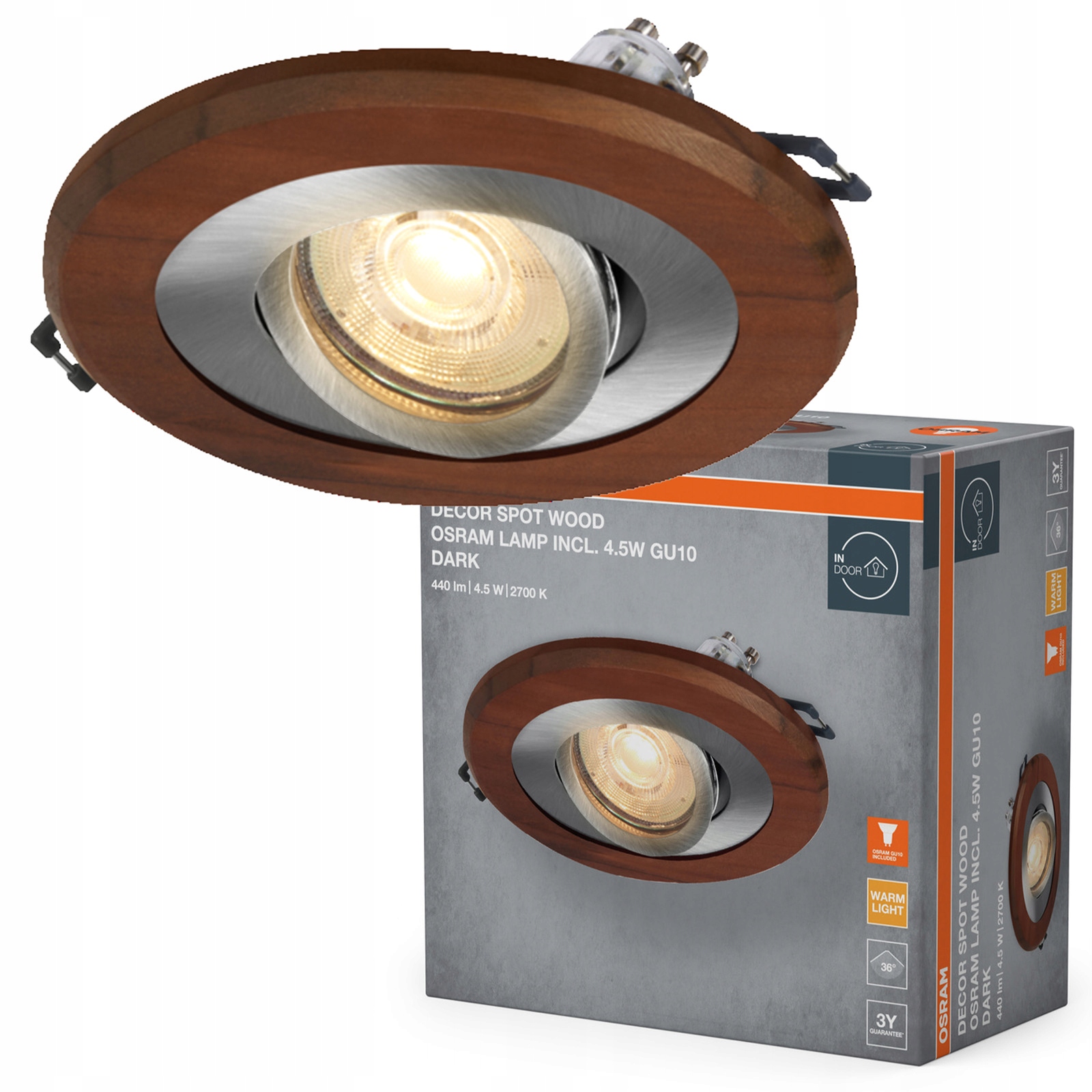 Stropní podomítkové svítidlo Halogenové Led Kulaté Stropní Svítidlo Spot GU10 4.5W 400lm 2700K