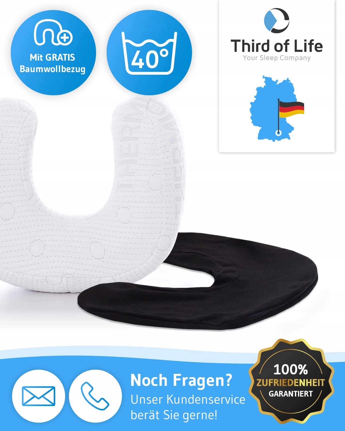 ANDAR Poduszka Ortopedyczna Podróżna Memory Foam 30x26x13/10 cm — miniatura 7