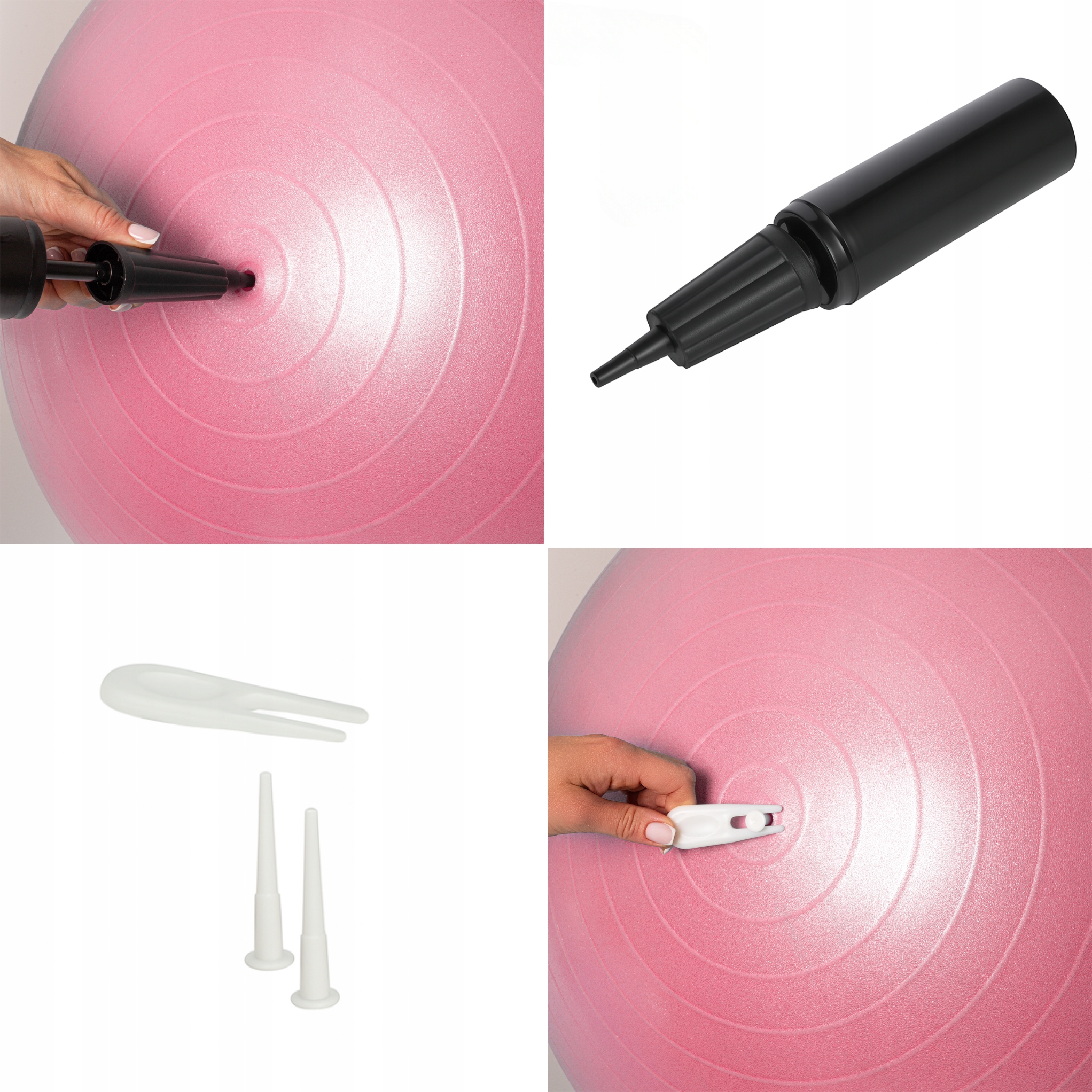 PIŁKA GIMNASTYCZNA ANTI BURST DO ĆWICZEŃ REHABILITACYJNA Z POMPKĄ 65 CM Maksymalna waga użytkownika 100 kg