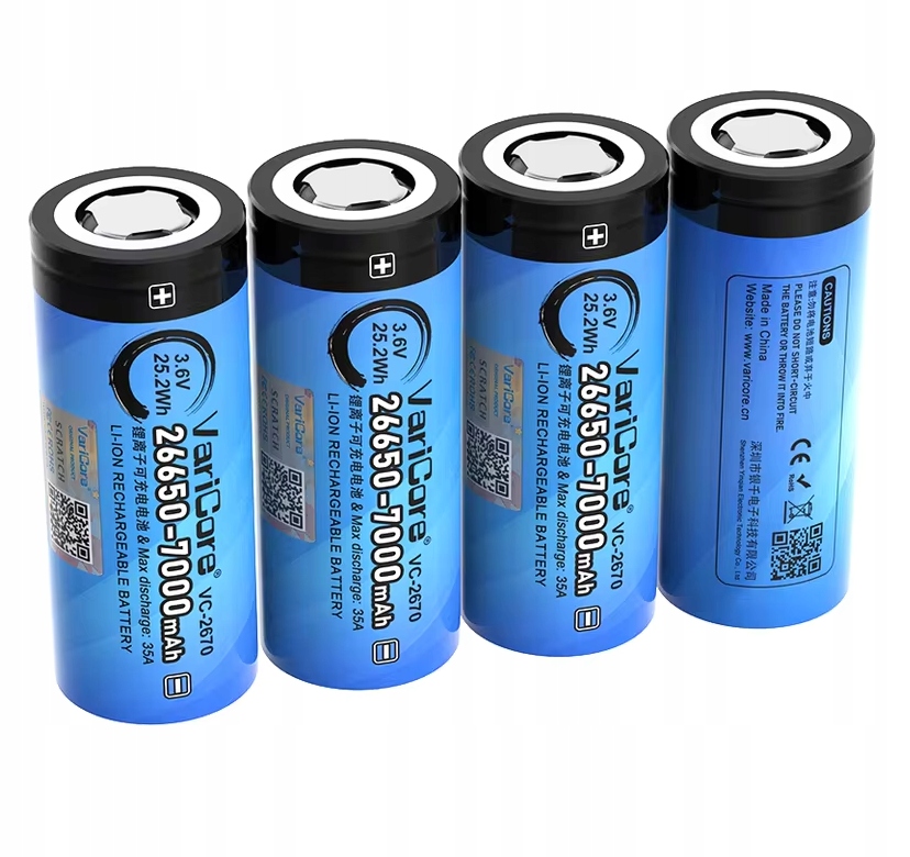 Akumulátor Baterie VariCore VC-2670 Pcb 26650 Li-ion 3.7 V 7000 mAh 4ks