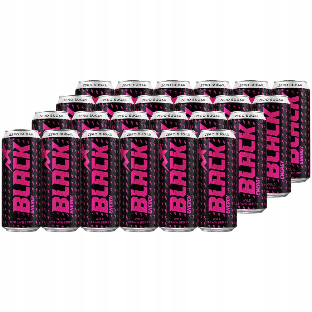 Black Energy Zero Wild Strawberry napój energetyzujący 500 ml x 24 sztuki