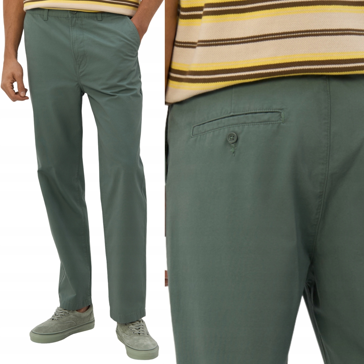 Lee Relaxed Chino Fort volné zelené látkové kalhoty chinosy W33 L34