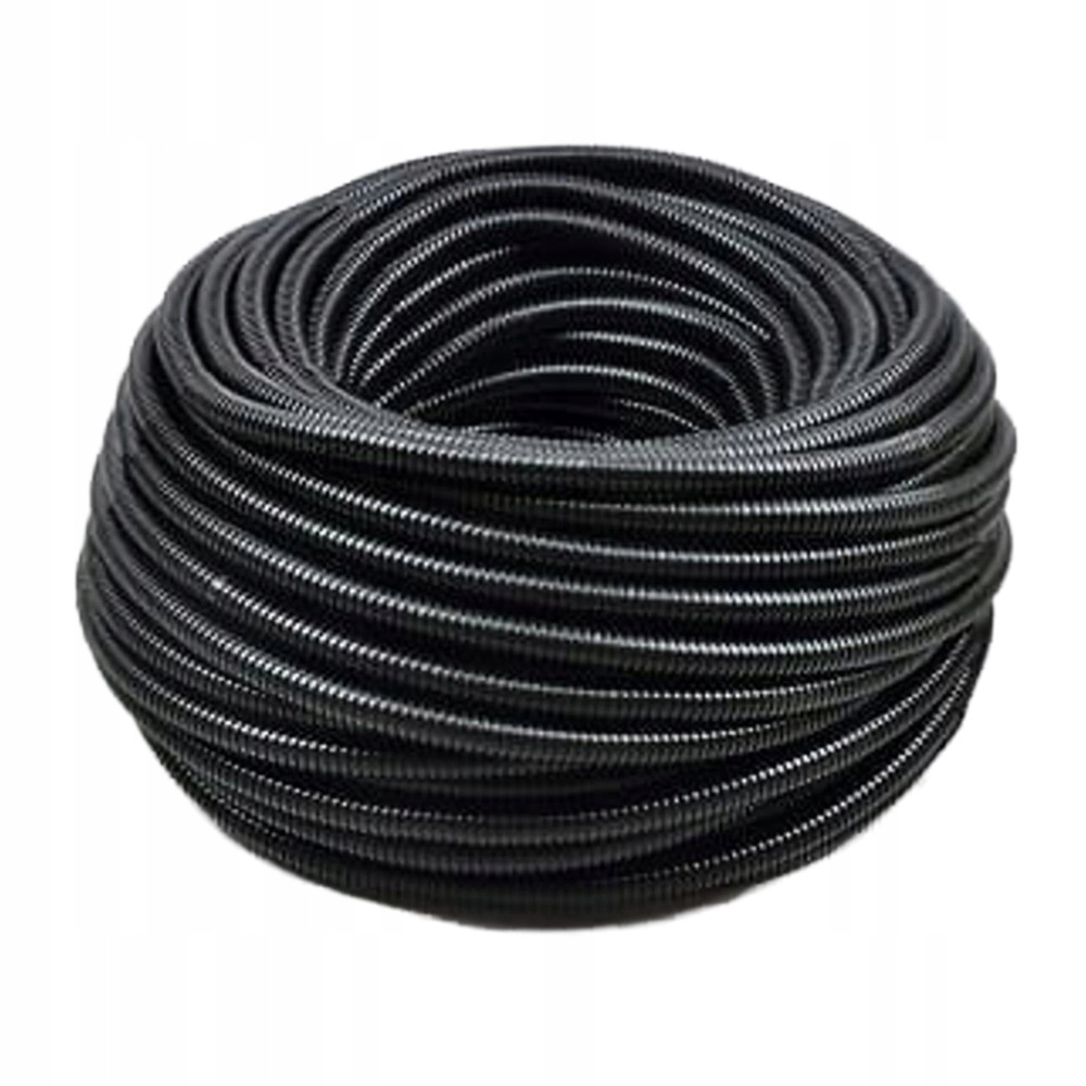 Rura Elastyczna Karbowana FI32-24,3mm Pcv Czarny 750N Z Pilotem OPK.50mb 50