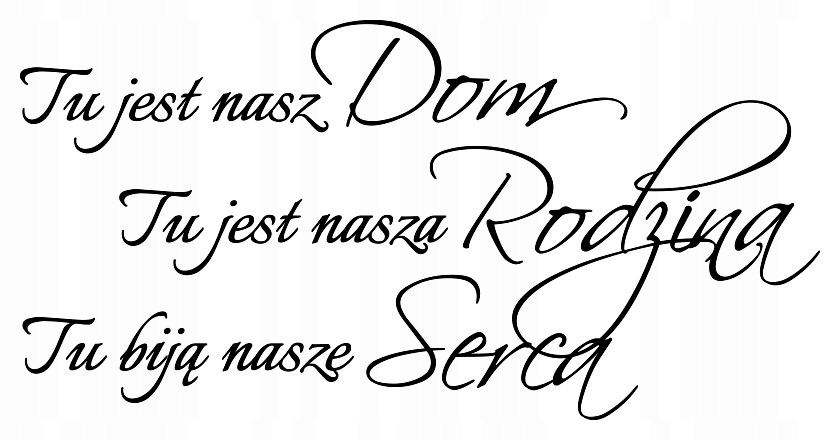 Naklejka dekoracyjna z cytatem Dom Rodzina 200 cm