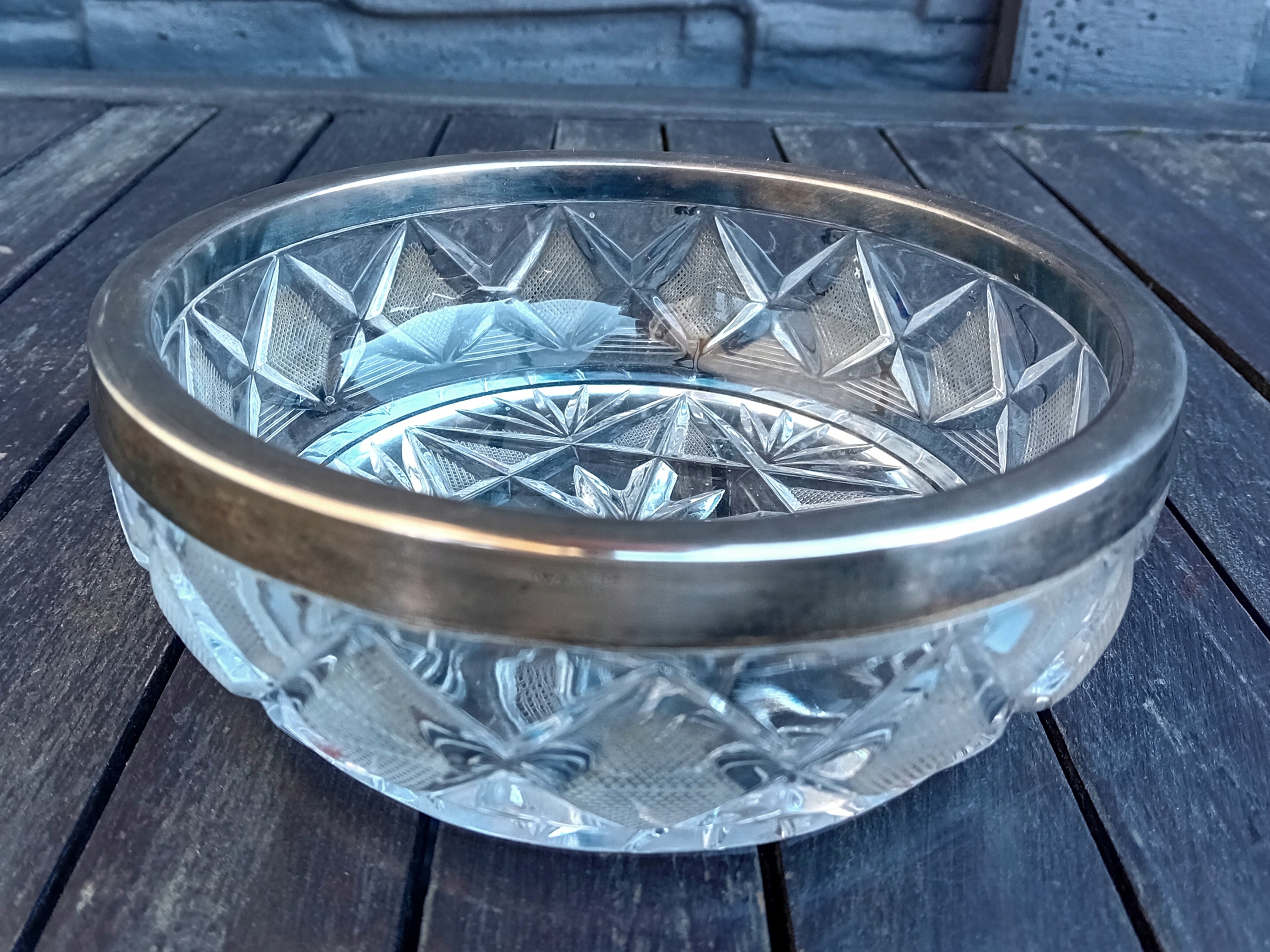 HEFRA MET - PATERA KRYSZTAŁOWA OKUTA PLATEREM L-70TE / 16cm / STAN BDB