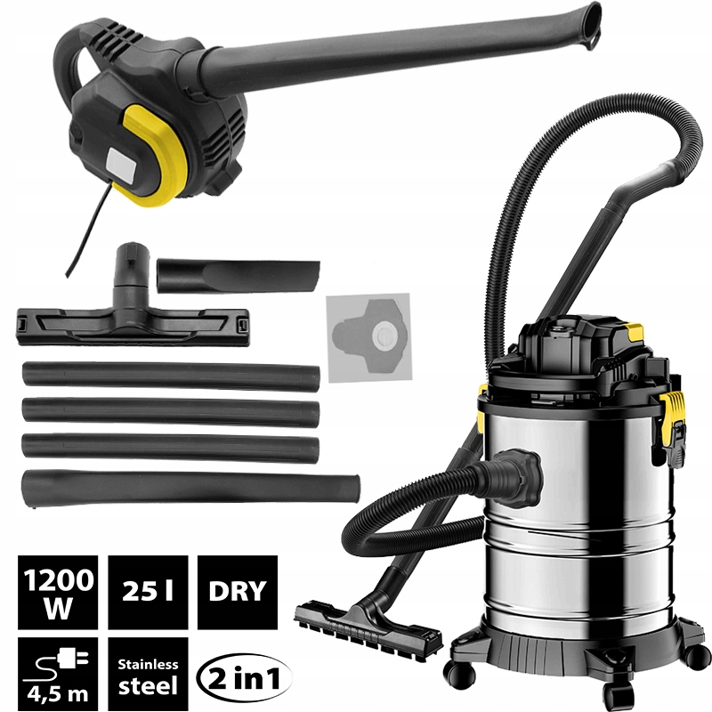 Vysavač s funkcí foukání 1200 W 25 L 2v1
