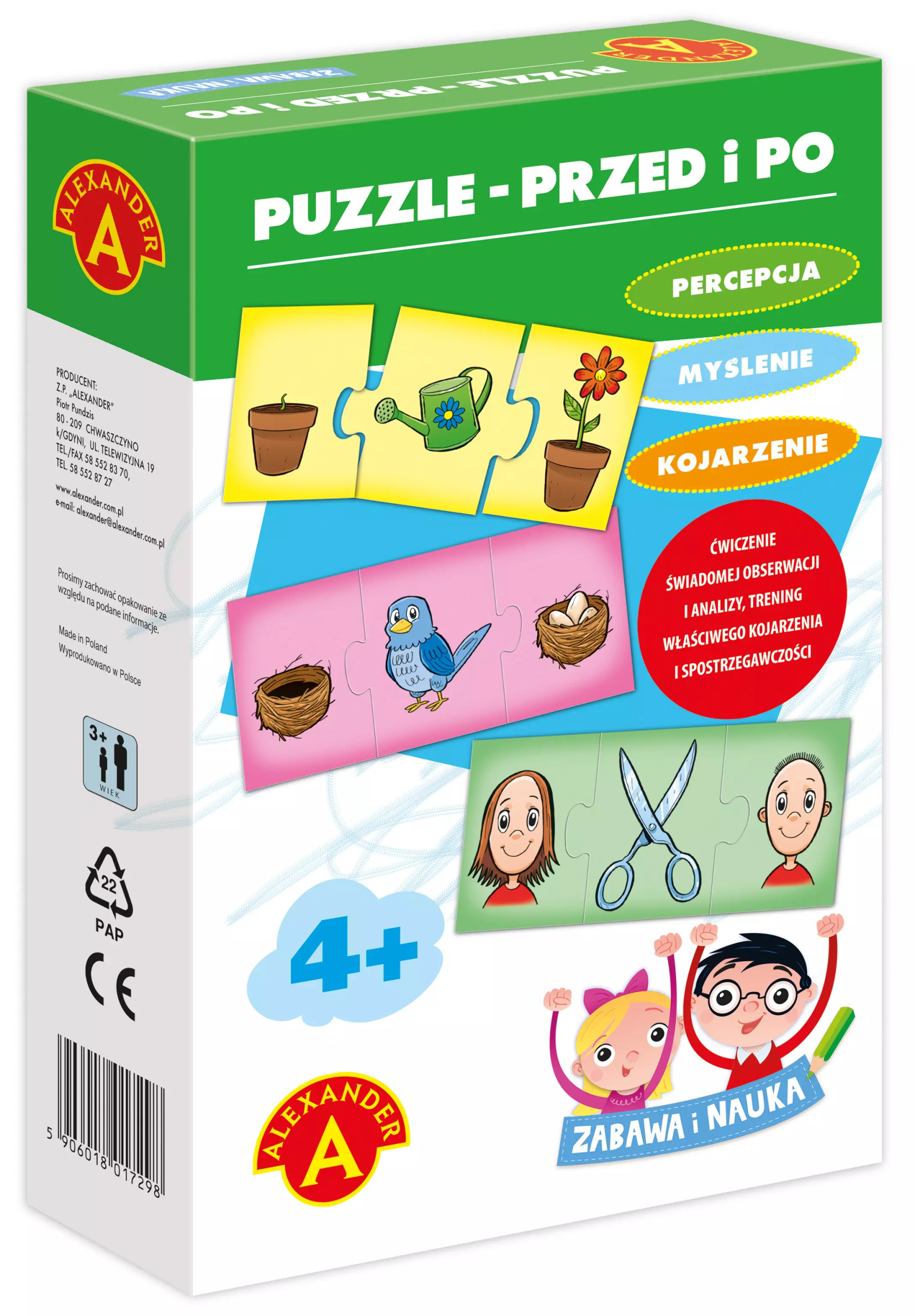 Zabawa i nauka. Puzzle - Przed i po Alexander