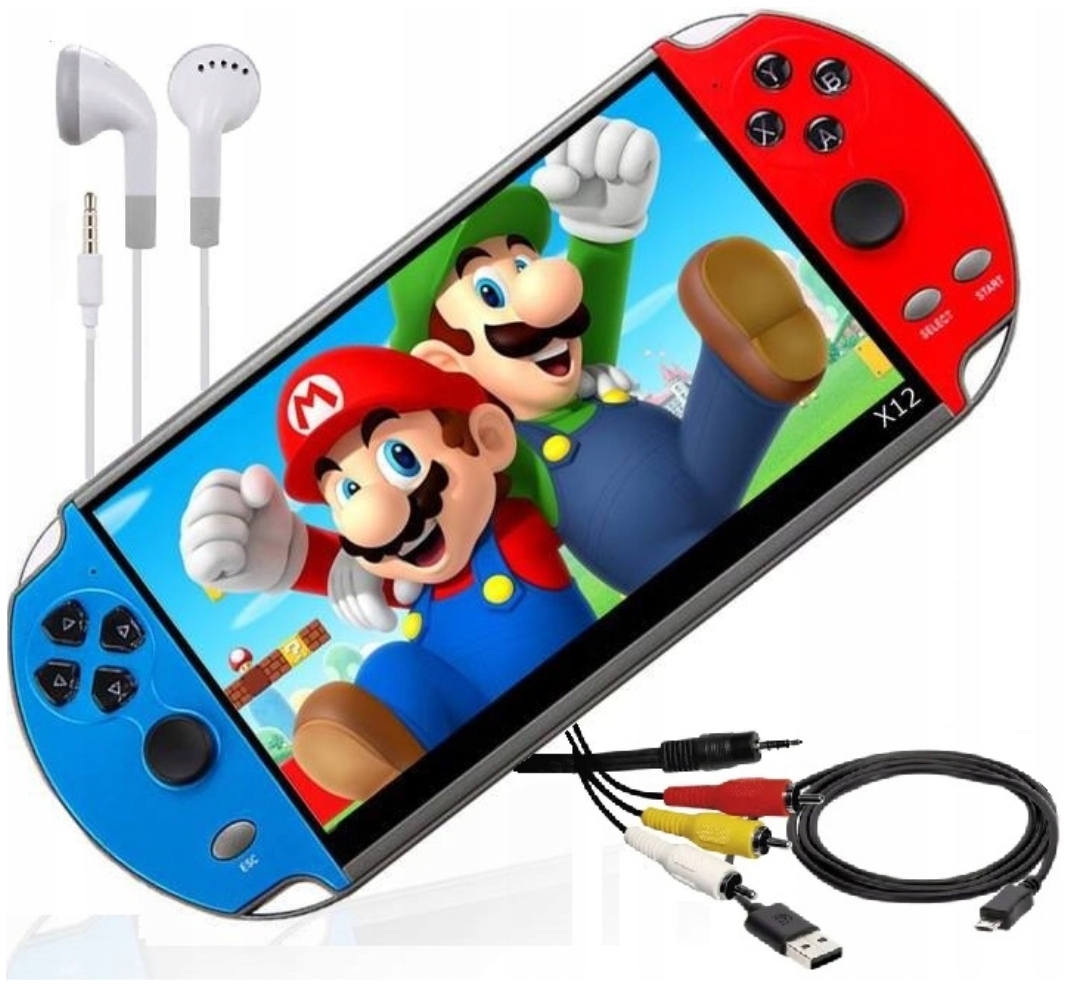 Konsola Przenośna X12 Do 1100+ Gier Retro Mini 8GB Gra Tv 5,1" Pl Menu