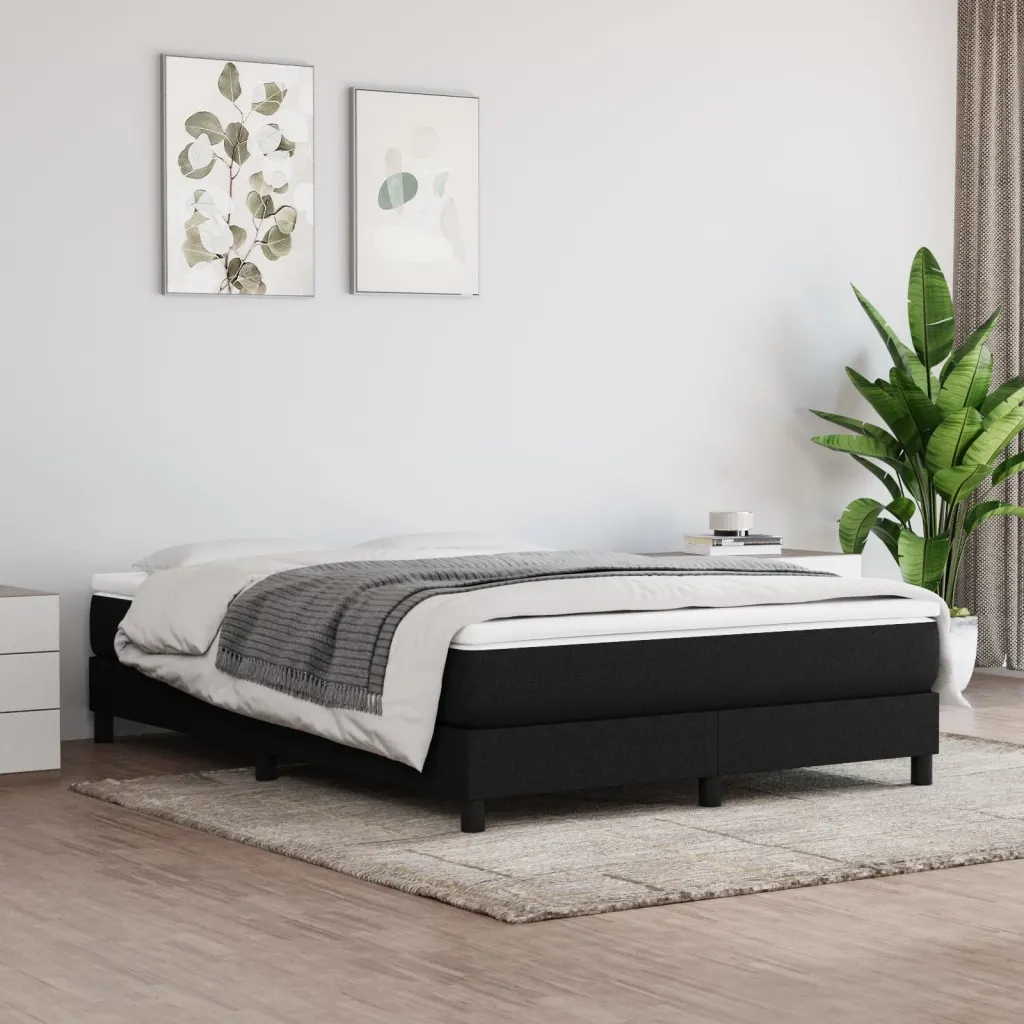 Box spring postel s matrací černá 160x200 cm textil Černý 3144087