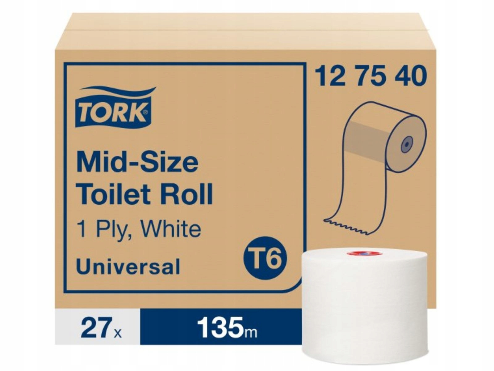 

Papier toaletowy T6 x27 MID Size Tork 127540