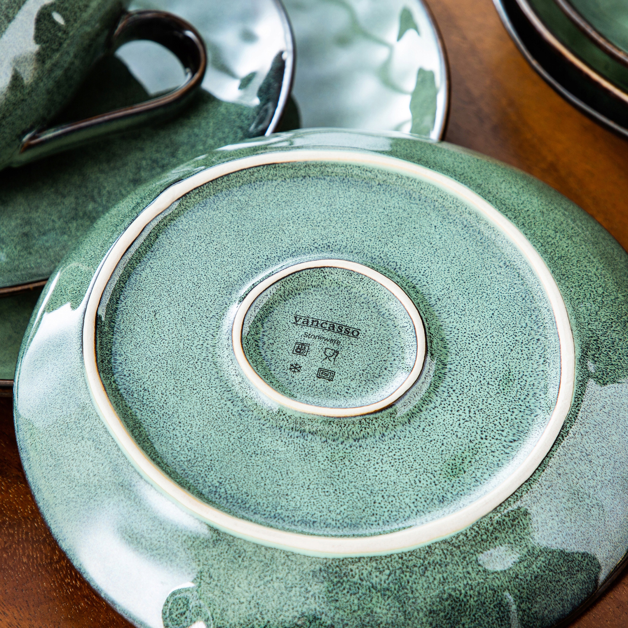 Serwis obiadowy zastawa talerze kamionka prezent Marka Vancasso