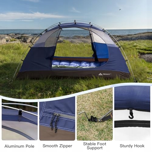 Ultralekki Namiot 2-3 Osobowy 4 Sezony Camping Trekking Wodoodporny — miniatura 3
