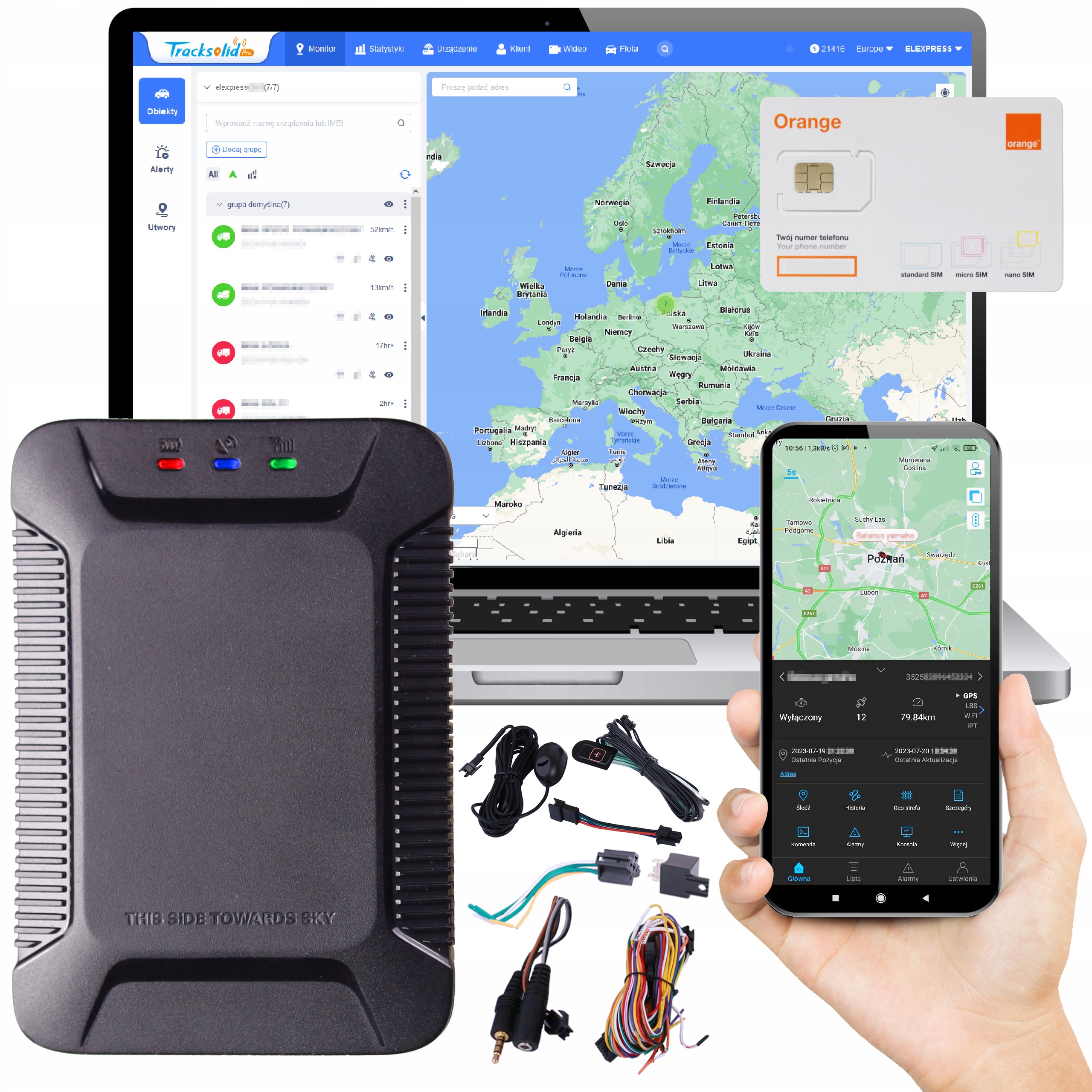 Lokalizator Gps Lbs Monitoring Flot Pojazdów Serwis Tracksolid Pro Sim
