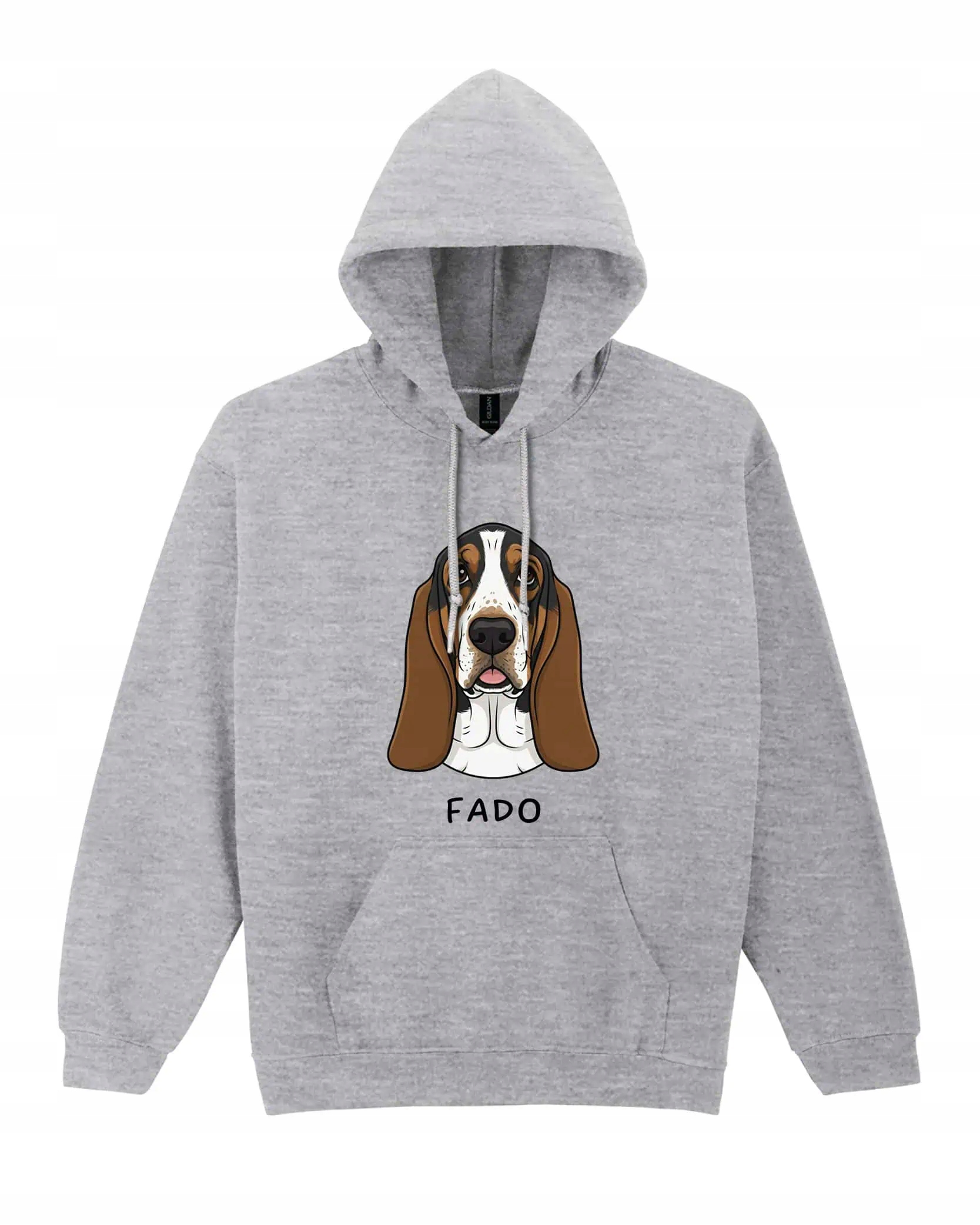 Mikina s kapucí Basset Personalizovaná Pupil Pes Šedá XL