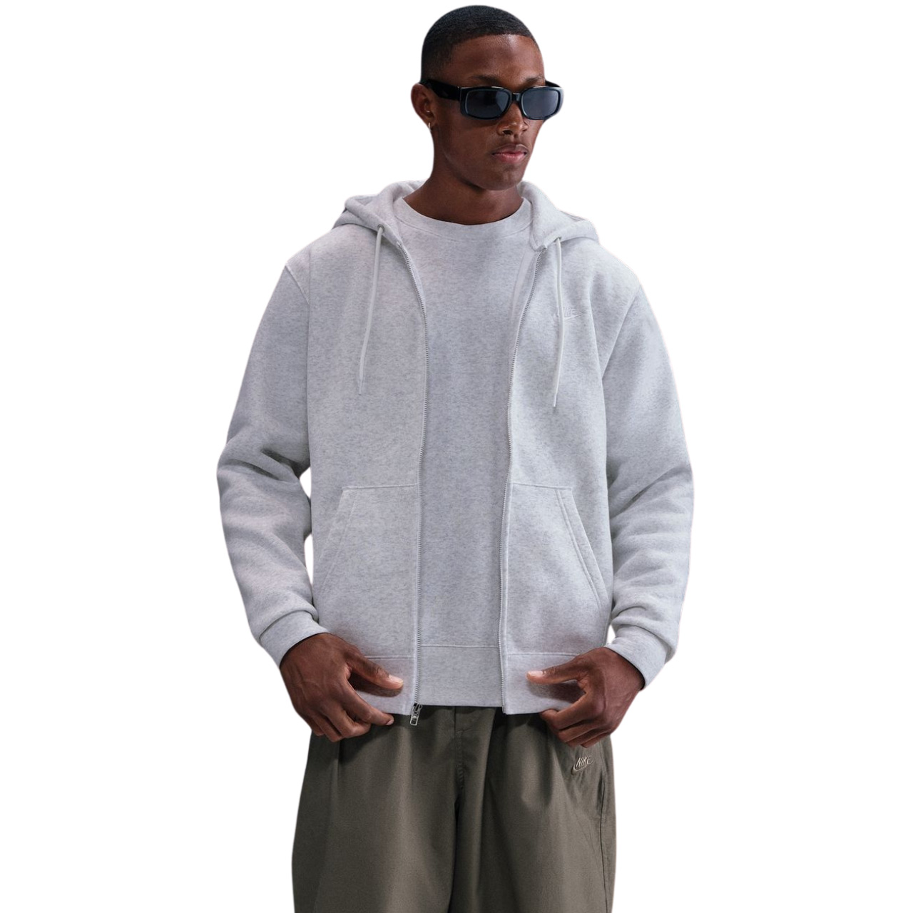 Pánská mikina Nike Club Bb Fz Hoodie bílá FN3861 051 XL