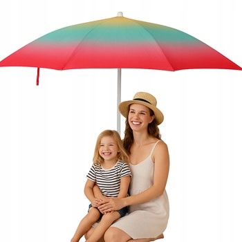 Parasol Plażowy Ogrodowy 180 cm Rainbow Regulowany Lekki Z Pokrowcem wysoki