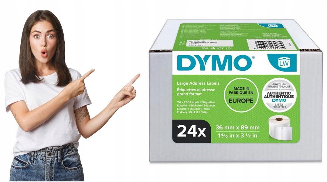 Duża etykieta adresowa 89 x 36 mm, biały 24 szt.