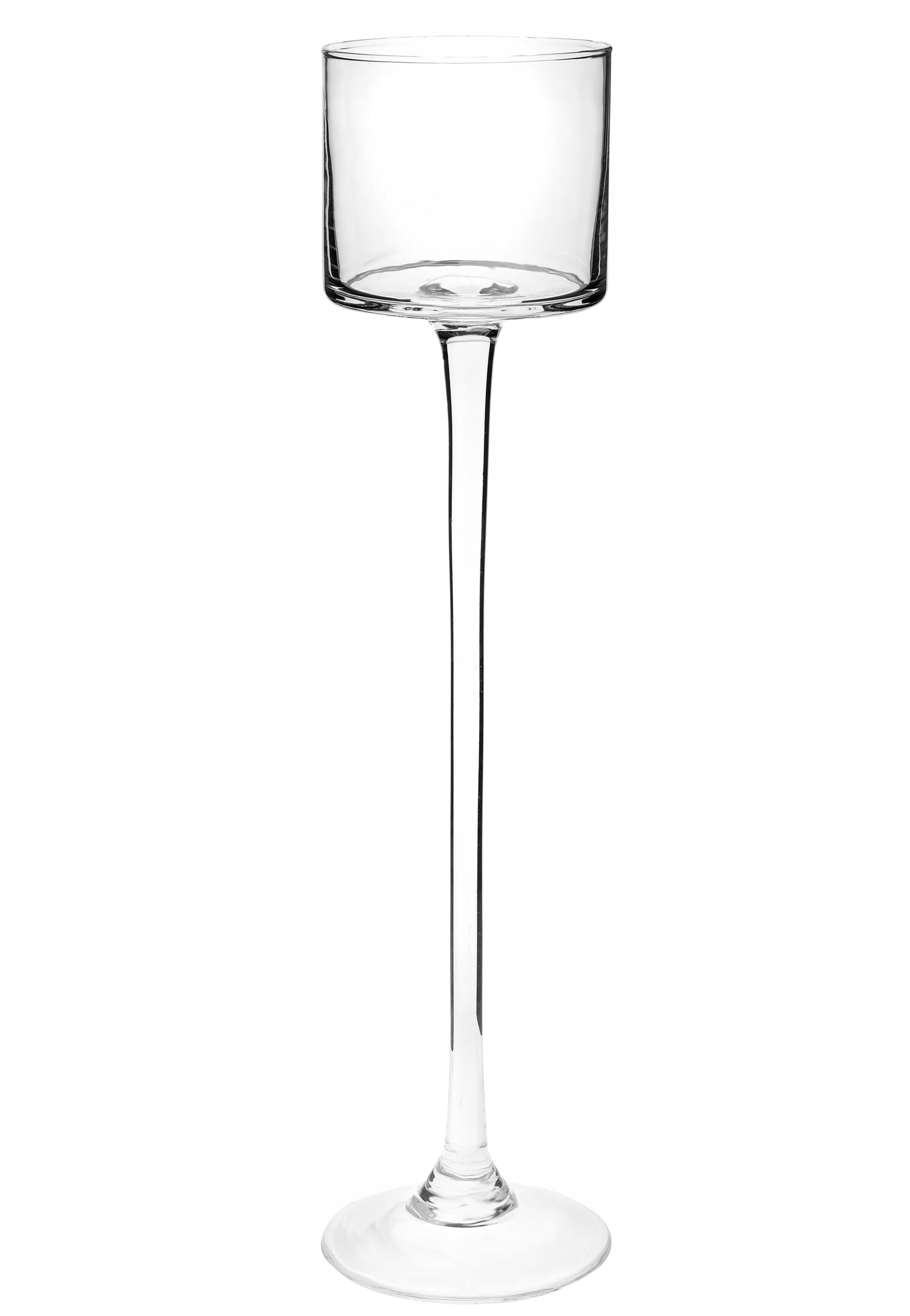 

Świecznik szklany 35 cm wazon kielich kompozycja