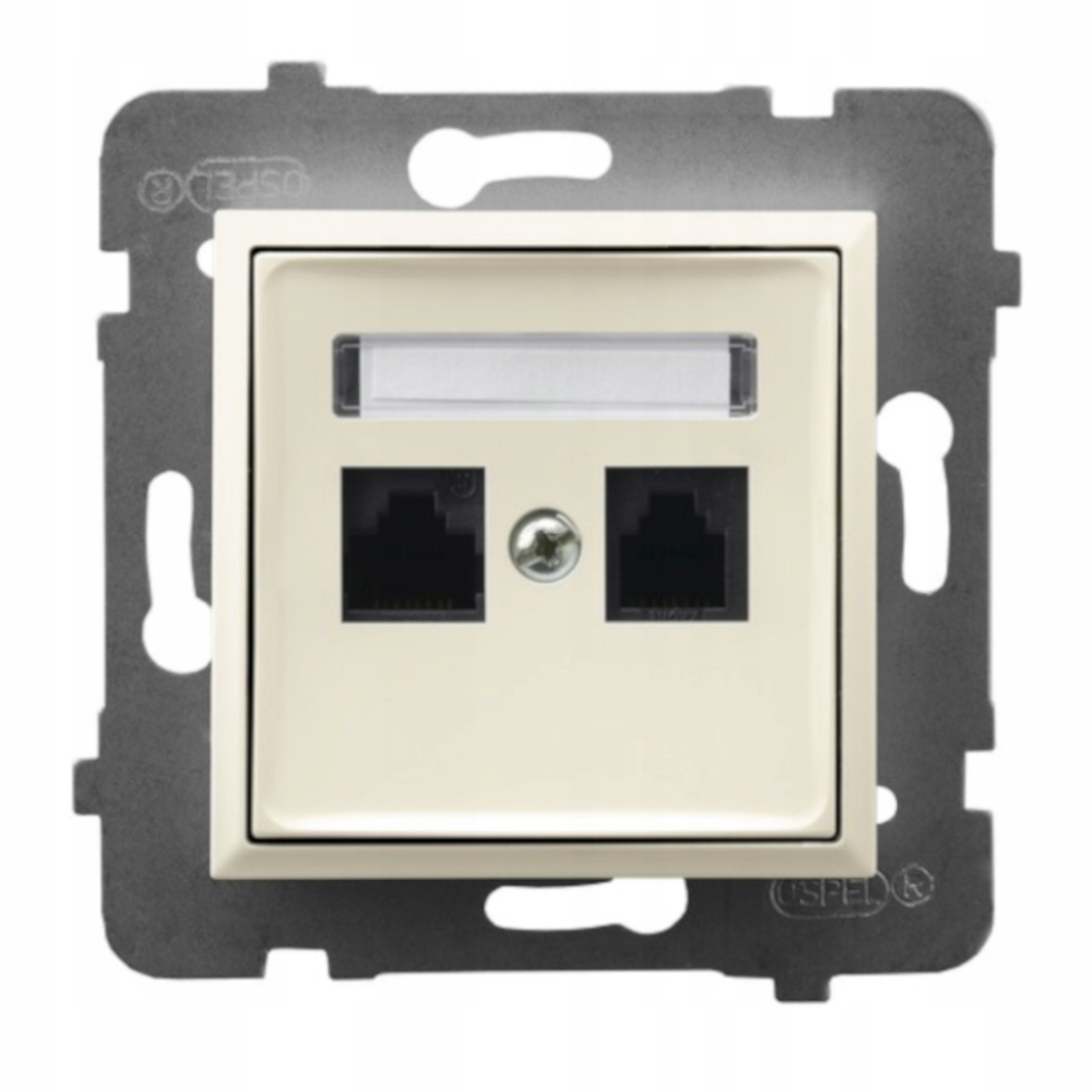 MODUŁ ECRU BEZ RAMKI GNIAZDO INTERNETOWE 2x