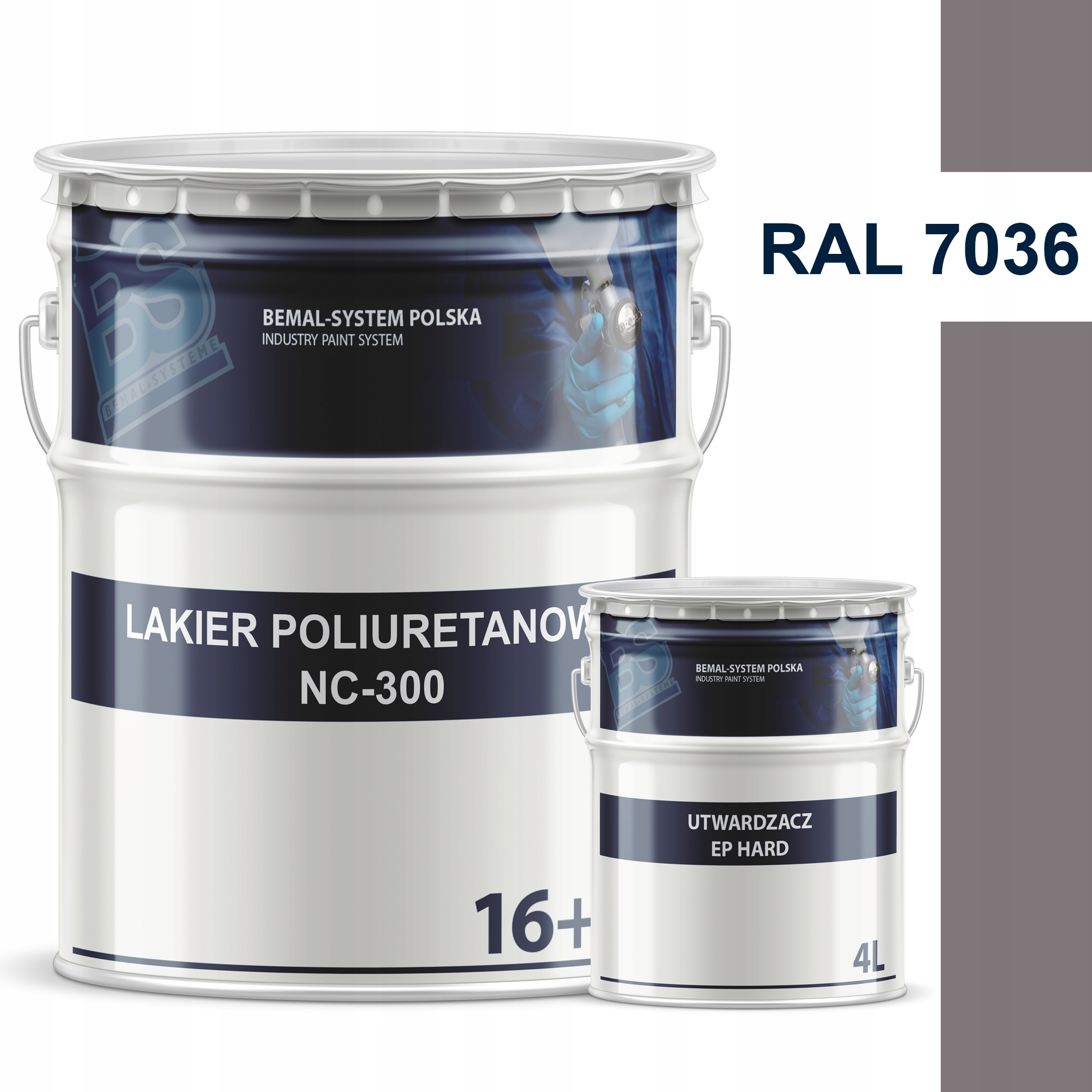 BEMAL FARBA OKRĘTOWA - LAKIER POLIURETANOWY - 20L - RAL 7036