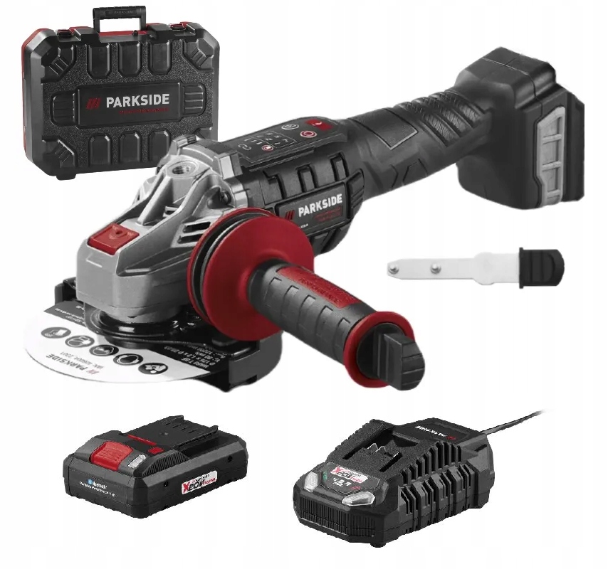 Szlifierka kątowa Parkside Performance Pwsap 20 LI F6 z akumulatorem Smart