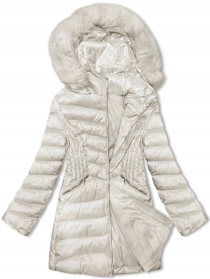 Pikovaná Bunda Kapuce 5M3162 Ecru S (36)