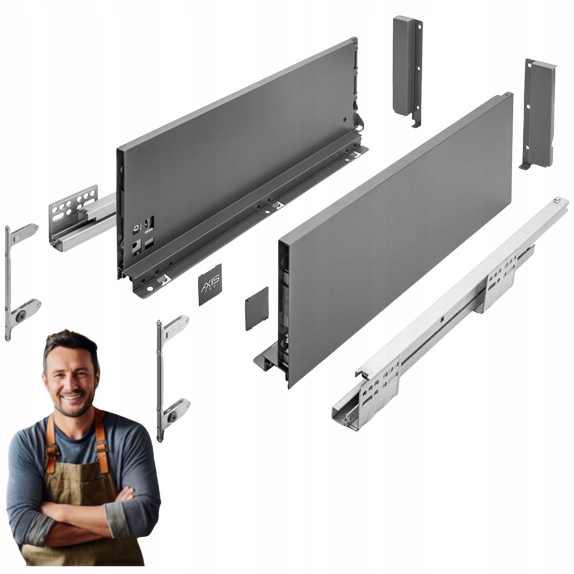 Gtv Axis Pro Šuplík 450 mm Antracit vysoká H-167 PB-AXISPRO-KPL450C