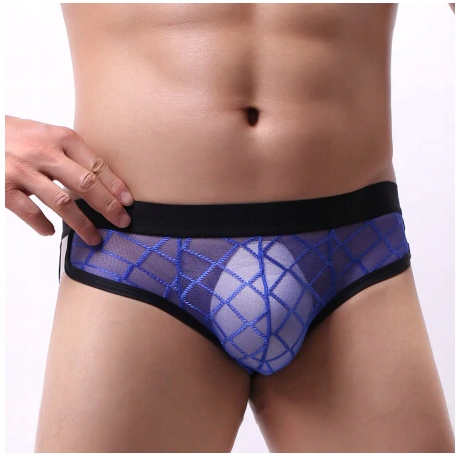 

B147 Przeźroczyste męskie slipy w romby - XL