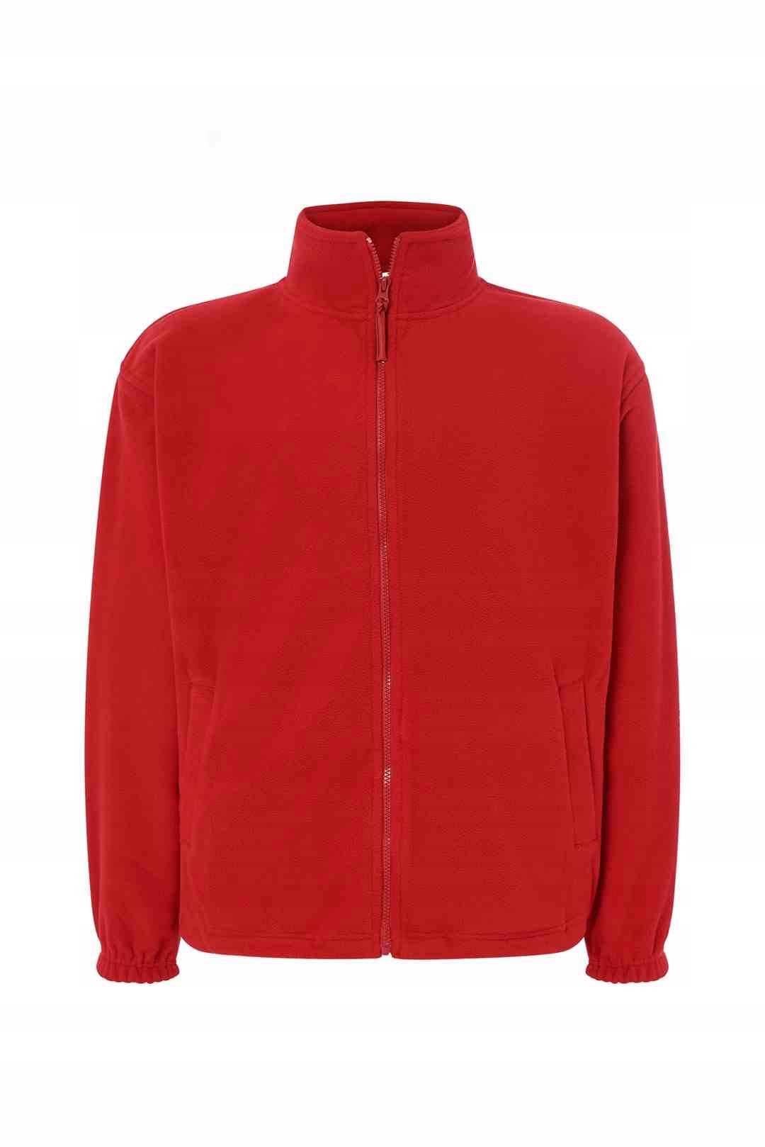 Teplá pánská fleecová mikina fleecová s rozepínacím zapínáním Jhk Červená L