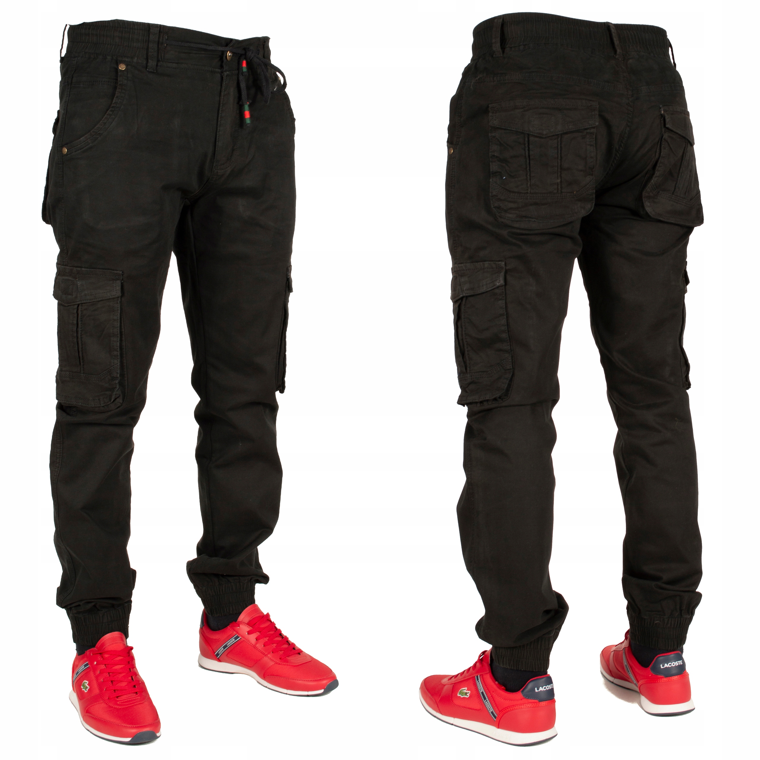 Spodnie męskie jogger W:39 106 cm bojówki czarne