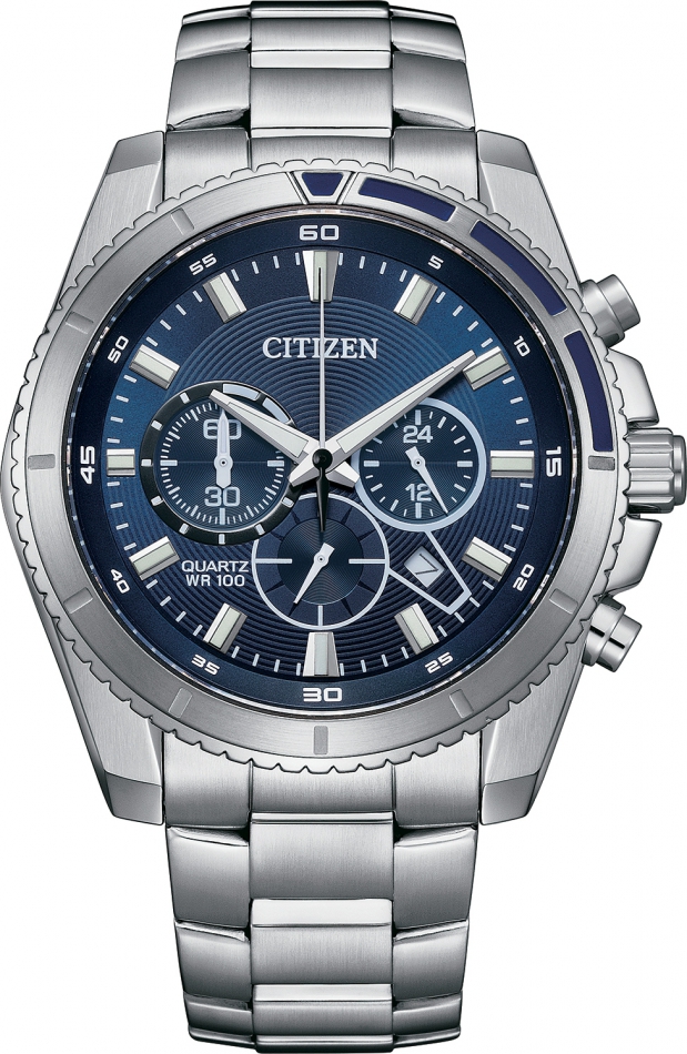Zegarek męski Citizen AN8201-57L granatowy sportowy do pływania