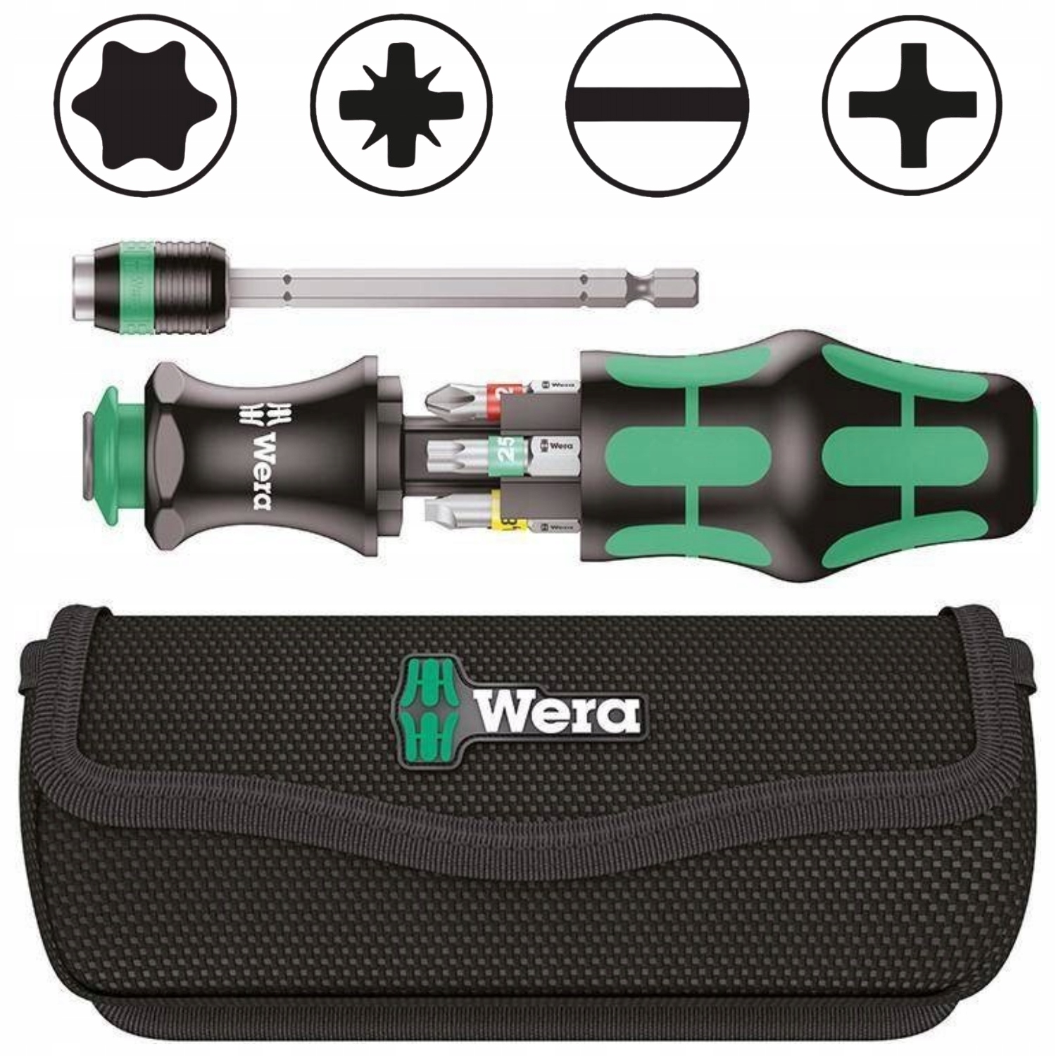 Sada bitů hrotu Ph Pz Torx Hex Bit-Check 10 Impaktor 1 úderové bity Wera