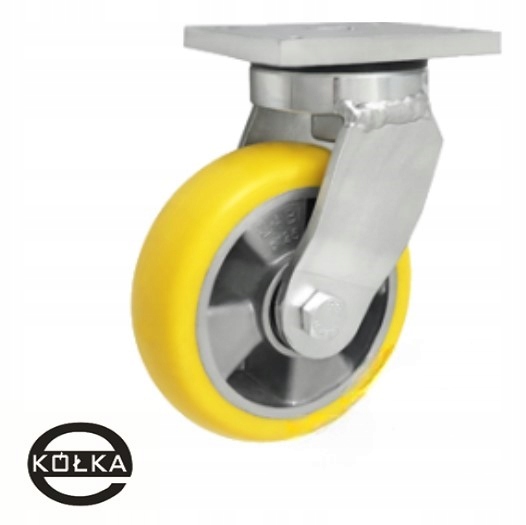 Hliníkovo-polyuretanové kolo o průměru 125 mm, otočné pouzdro, svařované, pneumatika