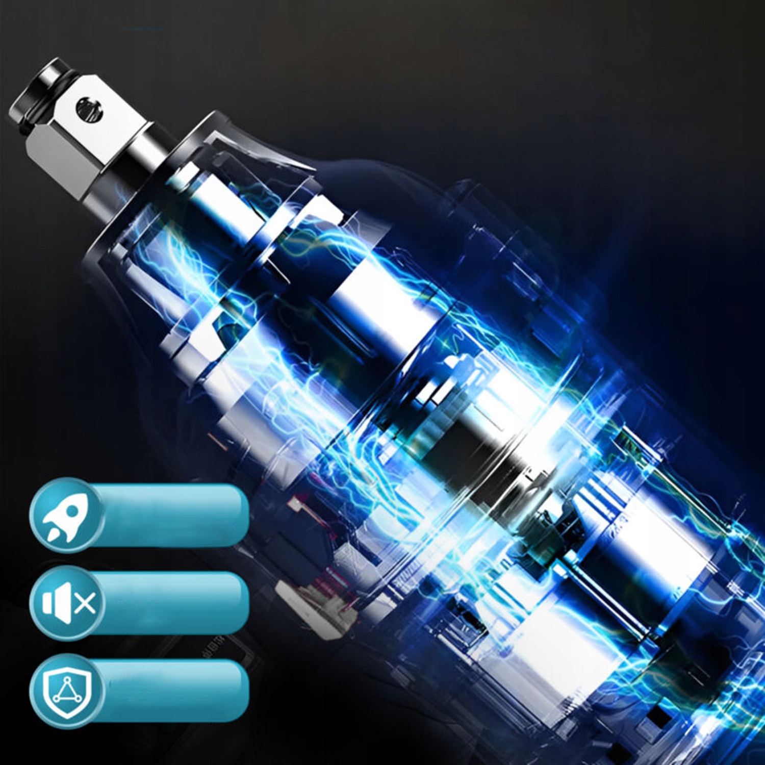 MOCNY UDAROWY KLUCZ ELEKTRYCZNY DO KÓŁ MOC 21V 650NM Pojemność akumulatora 1 Ah