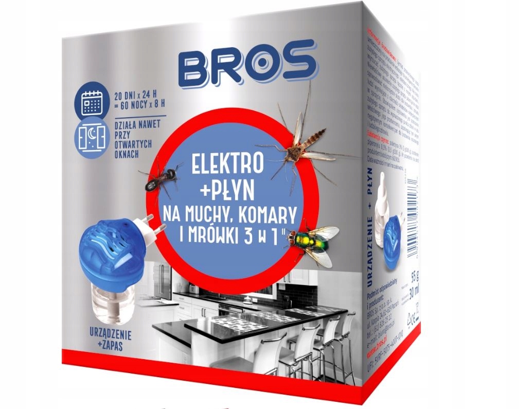 

Bros Elektro płyn na komary mrówki muchy 20dni
