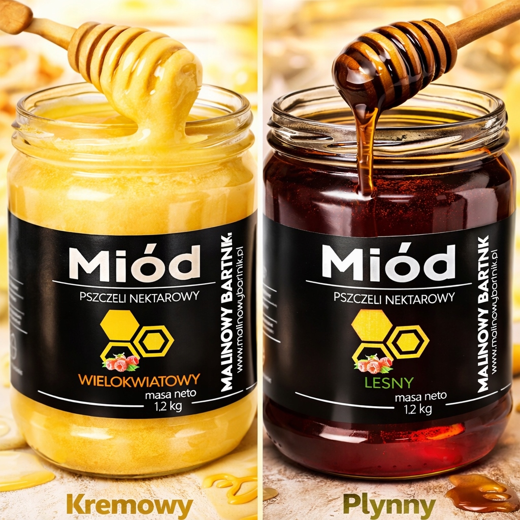 Zestaw Miodów Wielokwiatowy 1,2 Kg Leśny 1.2KG Naturalne Polskie Miody