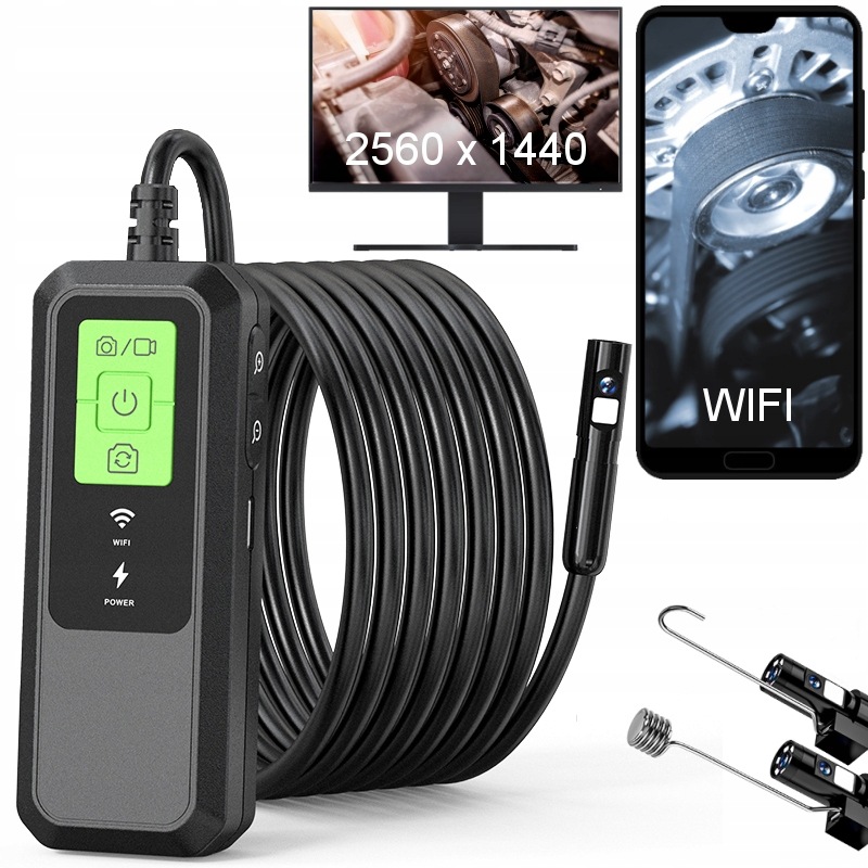 Endoskopická Inspekční Kamera Duo Led Wifi Pc Pro Telefonní Aplikaci 5 Metrů Dlouhý Kabel