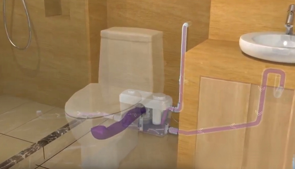 POMPA WC ROZDRABNIACZ MŁYNEK PRZEPOMPOWNIA DO WC Długość 42.5 cm