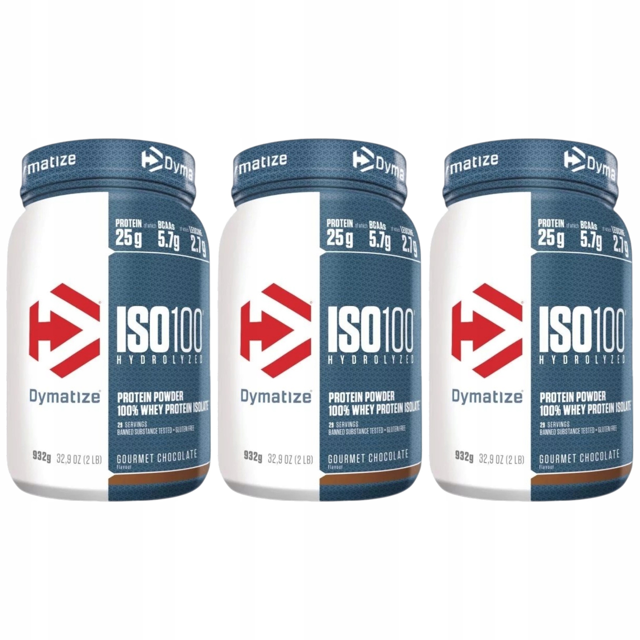 3x Bílkoviny Hydrolyzát Izolát Dymatize Iso 100 Syrovátkový 25g Bcaa Hmotnost Wpi W