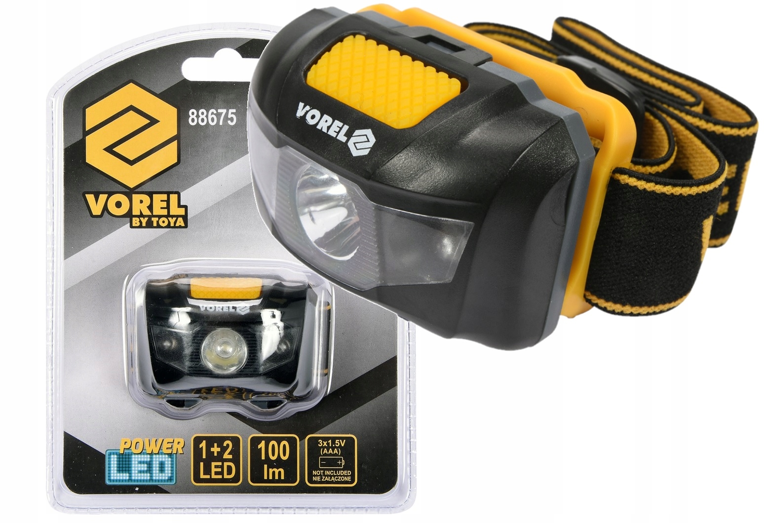 LATARKA LAMPKA CZOŁOWA 1W LED 3XAAA IP20 88675