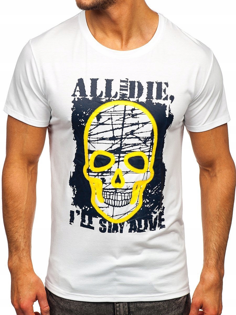 

T-shirt Męski Z Nadrukiem Biały Y70007 DENLEY_2XL