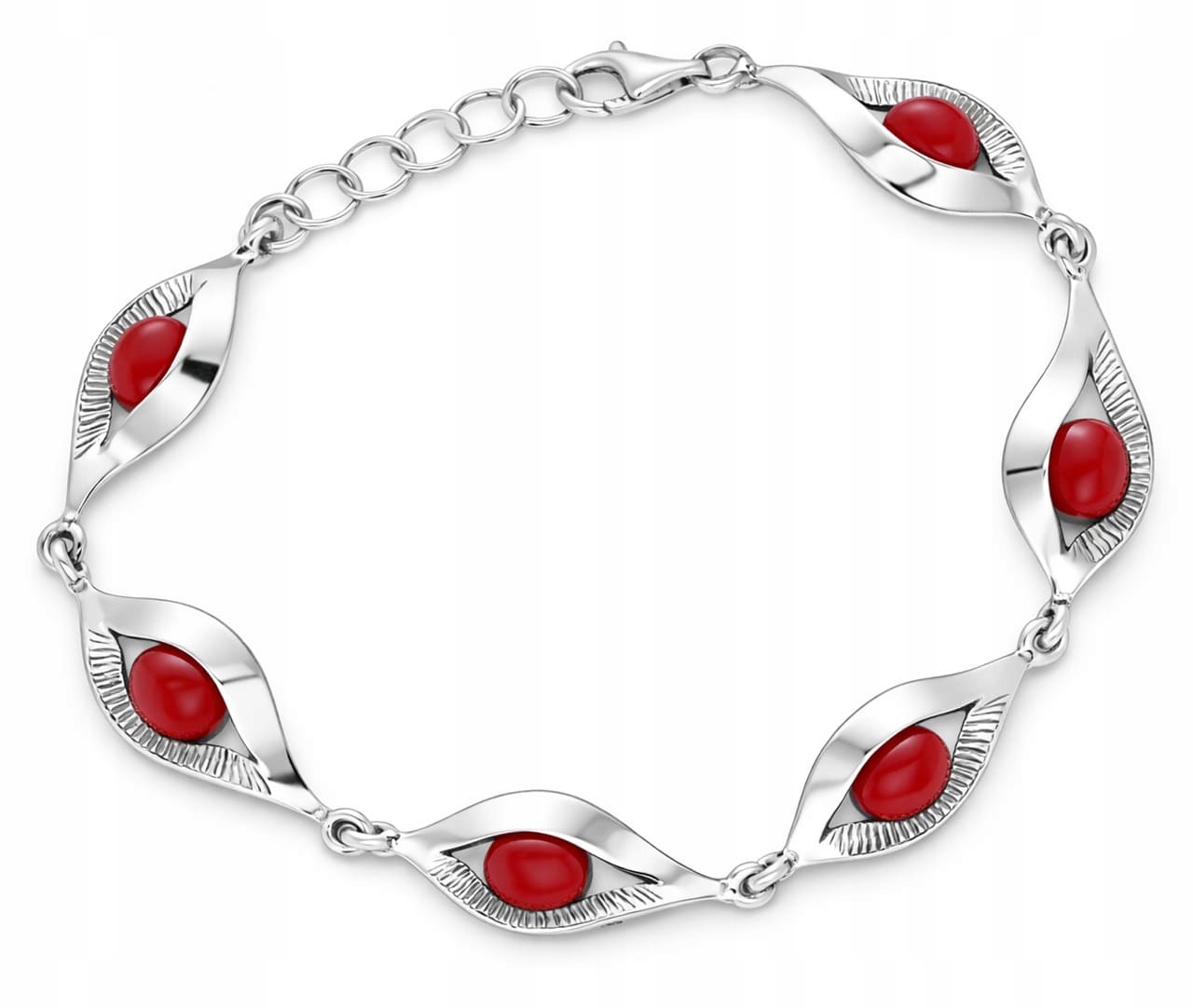 Stříbrný náramek 925, oxidovaný s korálem, dámský, nastavitelný